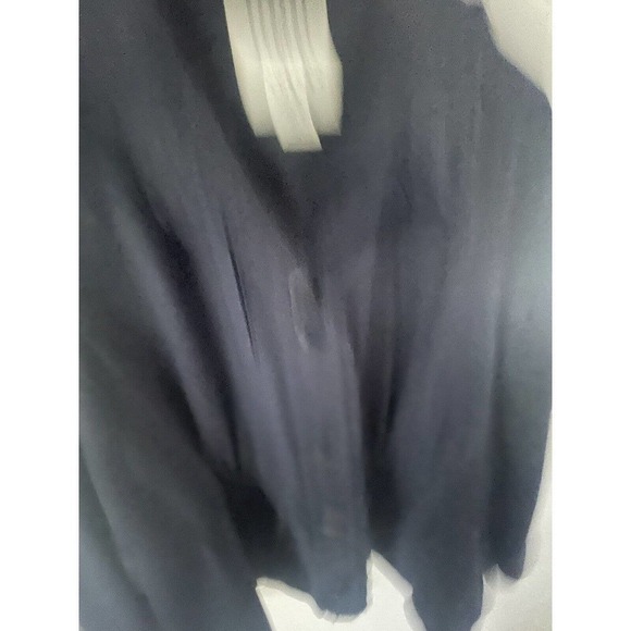 Kate Spade Broome Street Womens Ruffle Utility Military Jacket Navy Blue Button - Picture 3 of 14